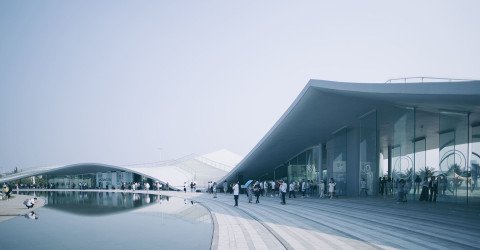 Строительство масштабного павильона Небесная Гора в Китае: Архитектурное воплощение Первобытного Будущего